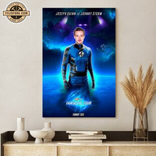 The Fantastic Four Joseph Quinn Is Johnny Storm Movie Poster Canvas