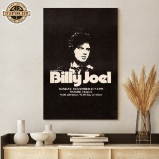 1976 Billy Joel Concert Poster Canvas Wall Art