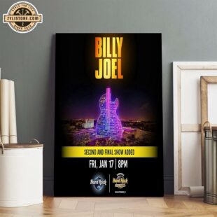 Billy Joel Second And Final Show Added Music 2025 Poster Canvas Wall Art