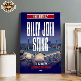 Billy Joel & Sting The Alamodome in San Antonio, TX Poster Canvas Wall Art