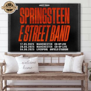 Bruce Springsteen UK Tour 2025 Poster Canvas