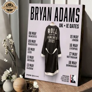 Bryan Adams UK + IE Music Tour 2025 Poster Canvas