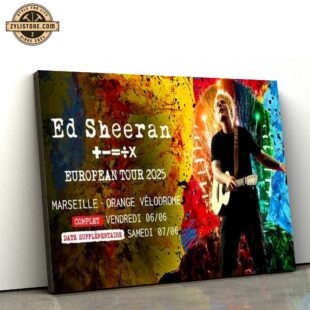 Ed Sheeran European Tour In 2025 Music Poster Canvas