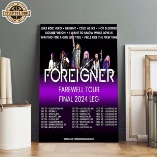 Foreigner 2024 Farewell Date Tour Poster Canvas