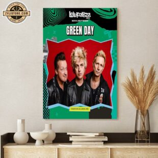 Green Day India March 2025 at the Lollapalooza Festival Poster Canvas