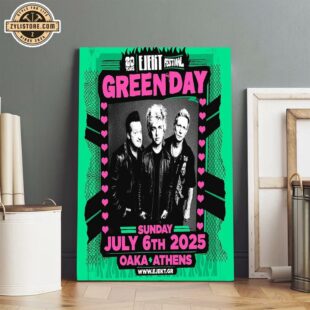 Green Day July 6, 2025 Oaka Athens 2025 Poster Canvas