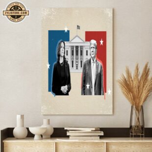 Harris and Trump 2024 President Poster Canvas