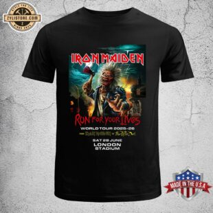 Iron Maiden Run For Your Lives 2025 Tour London Unisex T-Shirt