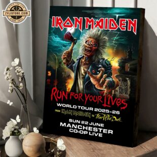 Iron Maiden Run For Your Lives 2025 Tour Manchester Poster Canvas