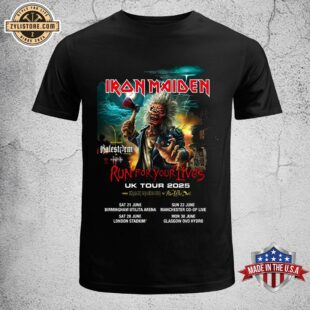 Iron Maiden Run For Your Lives 2025 UK Tour Unisex T-Shirt