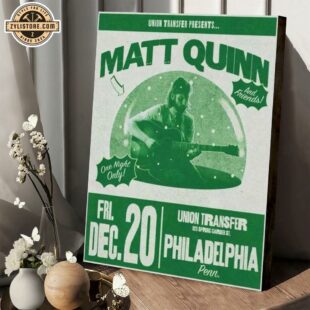 Matt Quinn At Union Transfer In Philadelphia, PA On Dec 20 2024 Tour Poster Canvas