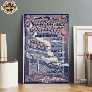 Nathaniel Rateliff South Of Here Fall Tour 2024 Poster Canvas