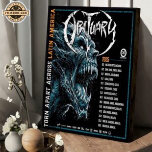 Obituary Band Poster Dates Lists Tour Apart Across Latin America 2025 Poster Canvas