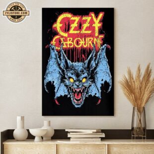 Ozzy Osborne Glowing Eyes Bat Poster Canvas