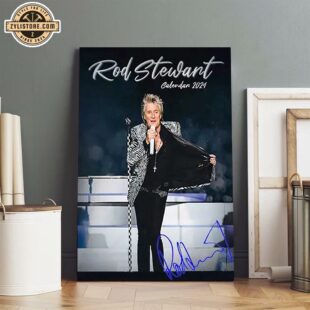 Rod Stewart In Concert 2024 Signature Poster Canvas