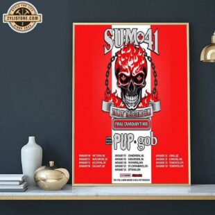 Sum 41 2024 Final Canadian Tour Tour Of The Setting Sum Schedule Poster Canvas