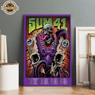 Sum 41 Tour Poster For Europe And UK Tour Of The Setting Sum 2024 Poster Canvas