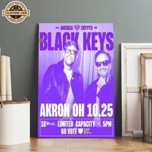 The Black Keys Akron OH 2024 America Crypto Tour On October 25th Poster Canvas