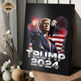 Trump For President American Flag Poster Canvas