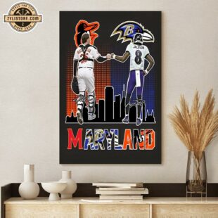 Baltimore Ravens Lamar Jackson Baltimore Orioles Adley Rutschman Poster Canvas