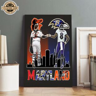 Baltimore Ravens Lamar Jackson Baltimore Orioles Adley Rutschman Poster Canvas