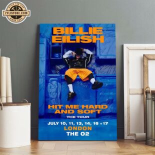 Billie Eilish Hit Me Hard 2025 Tour London The O2 Poster Canvas