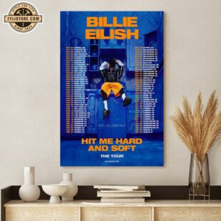 Billie Eilish Hit Me Hard And Soft The Tour Poster Canvas