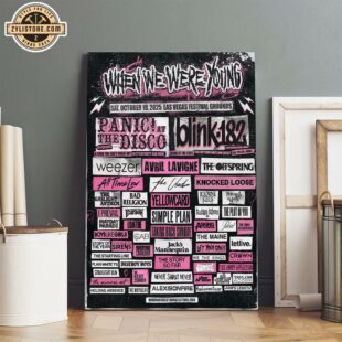 Blink 182 When We Were Young Fest 2025 Poster Canvas