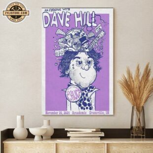 Dave Hill Tour 2024 Nov 16 Evansville In Arcademie Poster Canvas