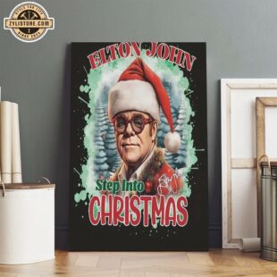 Elton John Step Into Christmas Signature 2024 Poster Canvas