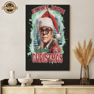 Elton John Step Into Christmas Signature 2024 Poster Canvas