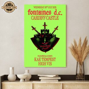 Fontaines D.C. 2025 Romance Tour Cardiff Castle Poster Canvas