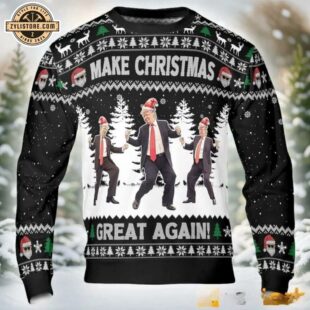 Funny Trump Dancing Make Christmas Great Again Ugly Sweater