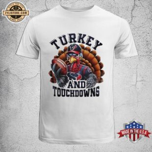 Houston-Texans NFL Happy Thanksgiving Turkey And Touchdowns Unisex T-Shirt