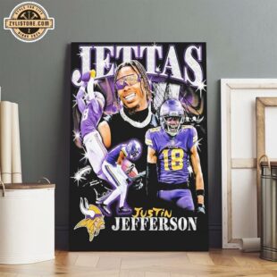 Justin Jefferson Minnesota Vikings Notorious Player Poster Canvas