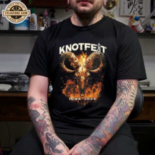 Knotfest Burning Goat Skull Iowa 2024 Unisex T-Shirt