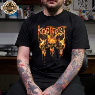 Knotfest Fire Dripping Skulls Iowa 2024 Unisex T-Shirt