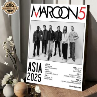 Maroon 5 Asia 2025 Music Tour Poster Canvas