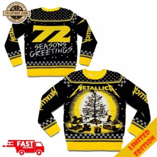 Metallica M72 Seasons Burnt Tree Holiday Christmas Ugly Sweater