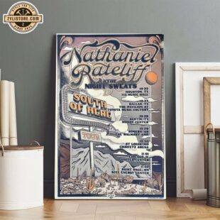 Nathaniel Rateliff & The Night Sweats Tour South Of Here 2024 Poster Canvas