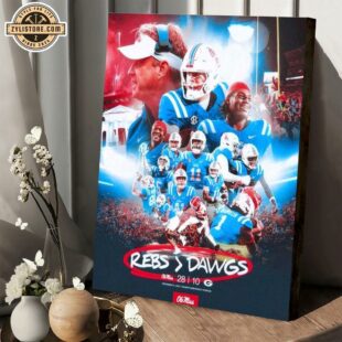 Ole Miss Rebels Vs Georgia Bulldogs Postgame Au Lane Kiffin + Jaxson Dart Poster Canvas