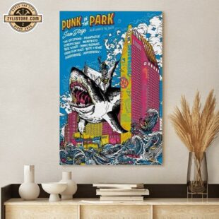 Punk In The Park Nov 16 2024 San Diego, CA Tour Shark Poster Canvas