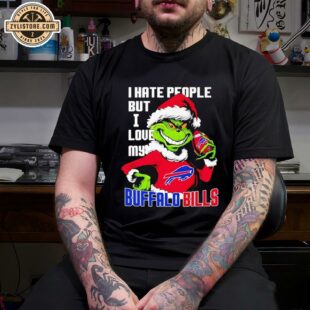 Santa Grinch I hate people but I love my Buffalo Bills Unisex T-Shirt