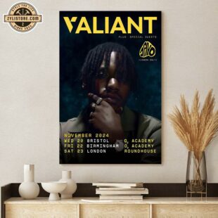 Valiant Gtky 2024 November UK Tour Poster Canvas