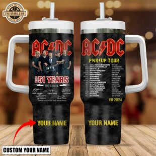 Custom Name ACDC Band Music Stanley Stainless Steel Tumbler 40Oz With Handle