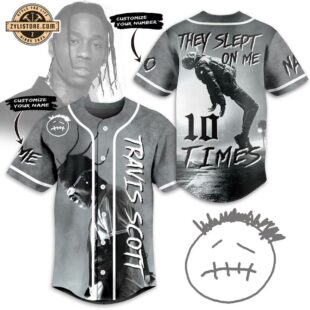 Custom Name And Number Travis Scott They Slept On Me Baseball Jersey Shirt