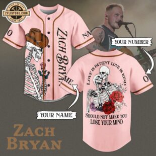 Custom Name And Number Zach Bryan Skull Baseball Jersey Shirt