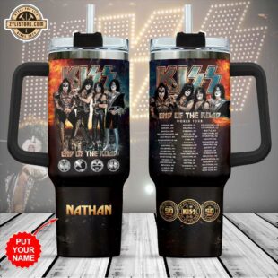 Custom Name Kiss Band Stanley Stainless Steel Tumbler 40Oz With Handle