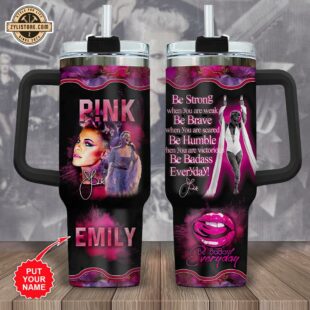 Custom Name PINK Stanley Stainless Steel Tumbler 40Oz With Handle