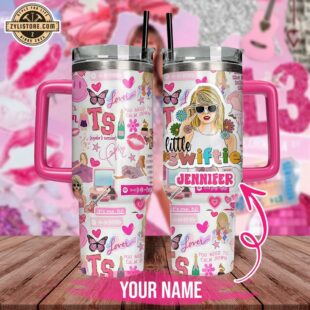 Custom Name Taylor Swift Music Flowers Tumbler 40oz With Handle